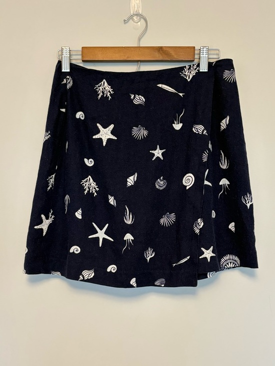 a new day Pants - NEW A New Day Women's Linen Blend Skort Navy Print Size 12
